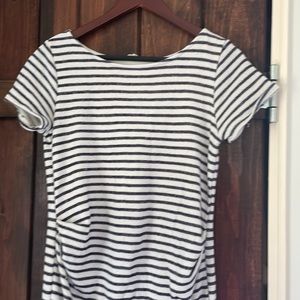 Pink blush terry cloth striped dress